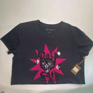 Luck Brand "Black Cat" Graphic Tee